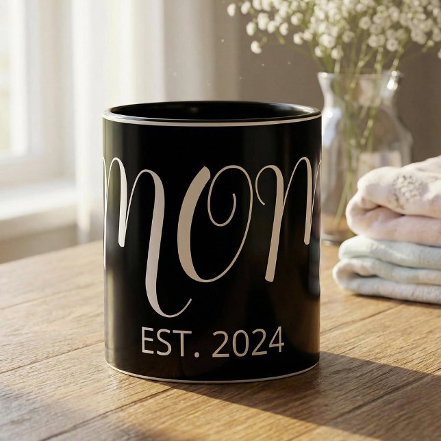 Taza Bicolor Mom Established New Mom Gift (Subido por el creador)
