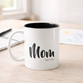 Taza Bicolor Mom Established New Mom Gift