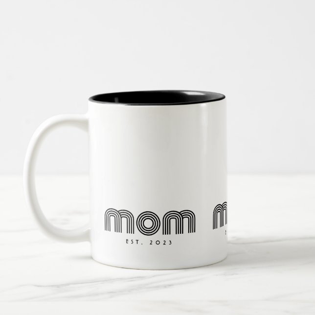 Taza Bicolor Mom Established New Mom Gift (Izquierda)