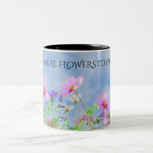 Taza Bicolor "MOM" flores café dos tonidades de taza.