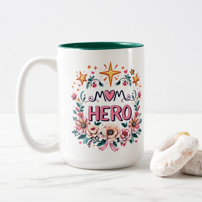 Taza Bicolor Mom Hero (Con donut)