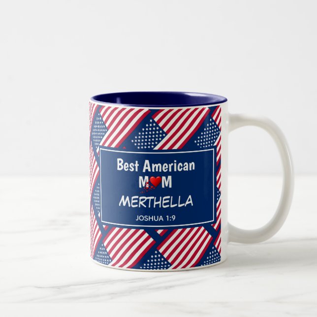 Taza Bicolor MOM patriótico AMERICANO MEJOR (Derecha)