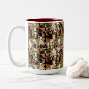 Taza Bicolor "Momentos furtivos: Un Collage de fotos de la Alpa