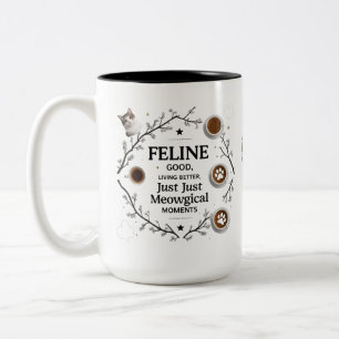 Taza Bicolor Momentos Meowgicos   Amante de gato de 15 oz de do