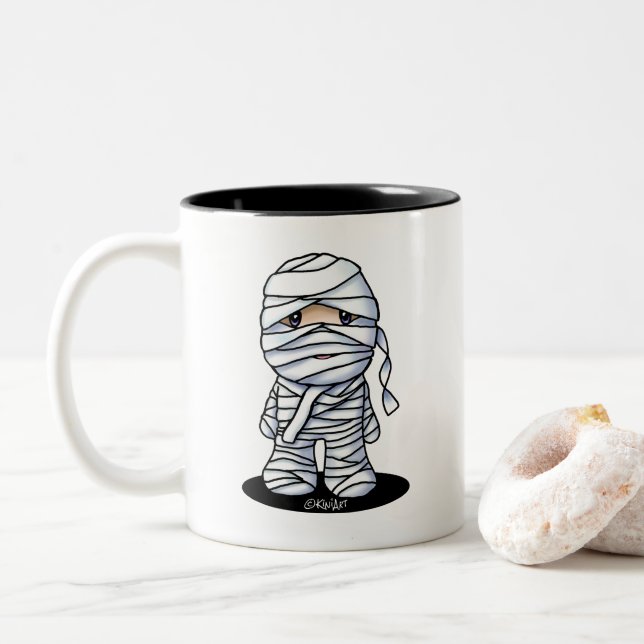 Taza Bicolor Momia KiniArt (Con donut)