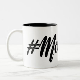 Taza Bicolor #MomLife, diseño moderno y de moda de hashtag