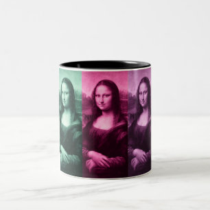 Taza Bicolor Mona Lisa Púrpura Rosa Verde