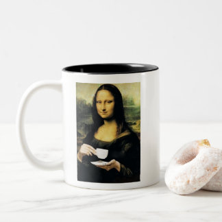 Taza Bicolor Mona Lisa sosteniendo té caliente Leonardo da Vinc