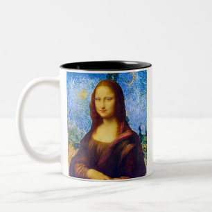 Taza Bicolor Mona Lisa y Van Gogh