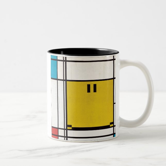 Taza Bicolor mondriano alegre cara mug (Derecha)