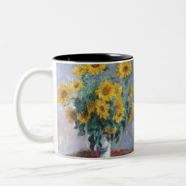 Taza Bicolor Monet France Bouquet Sunflowers Impresionista Peop (Izquierda)