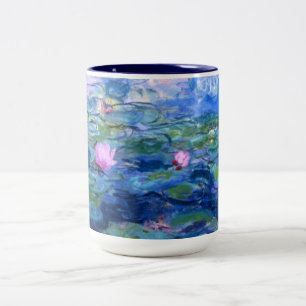 Taza Bicolor Monet Lirios de Agua Rosas