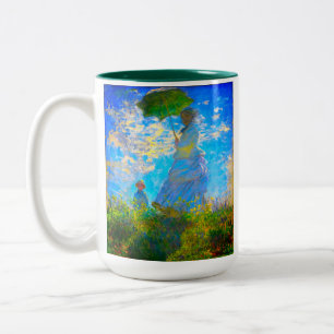 Taza Bicolor Monet Woman con una sombrilla