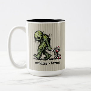 Taza Bicolor Mono de calcetín criatura de pantano lindo Juguete