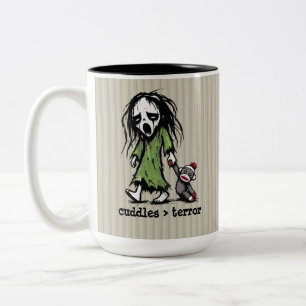 Taza Bicolor Mono de calcetín fantasma banshee lindo juguete fr