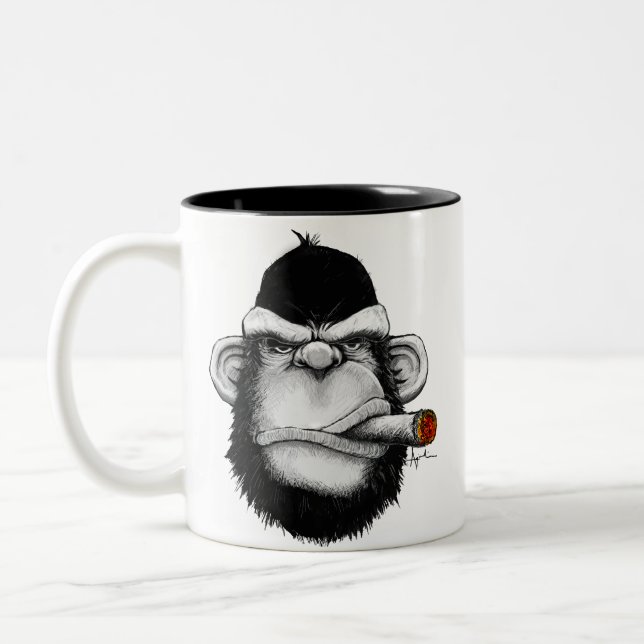 Taza Bicolor Mono del cigarro (Izquierda)
