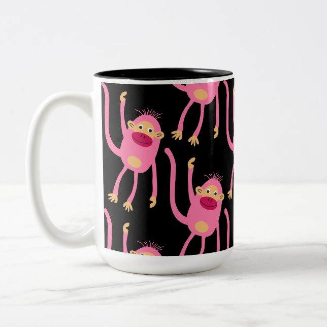 Taza Bicolor Mono Pequeño Lindo  (Izquierda)