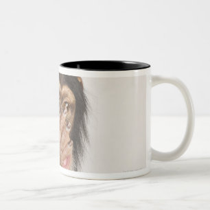 Taza Bicolor Mono que frota su cara