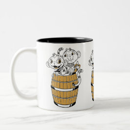 Taza Bicolor Mono tribal personalizado