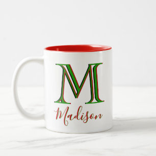 Taza Bicolor Monograma 3D con el nombre personalizado de los na