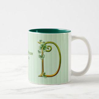 Taza Bicolor Monograma D de oro irlandés - Personalizar