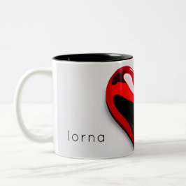 Taza Bicolor monograma de amor simple moderno mínimo