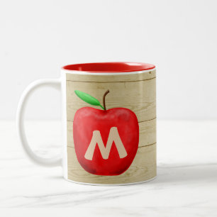 Taza Bicolor Monograma de Apple Rojo