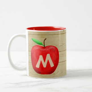 Taza Bicolor Monograma de Apple Rojo