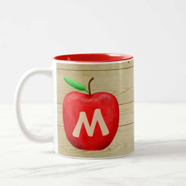 Taza Bicolor Monograma de Apple Rojo (Izquierda)