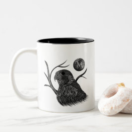 Taza Bicolor Monograma de la luna llena del halcón