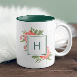 Taza Bicolor Monograma de la Peonía del Invierno