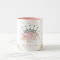 Monograma de la princesa real de la corona rosada 