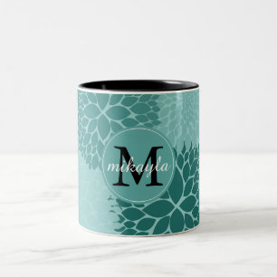 Taza Bicolor Monograma de las flores pequeñas