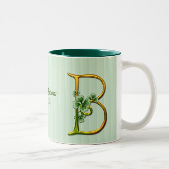 Taza Bicolor Monograma de oro irlandés B (Derecha)