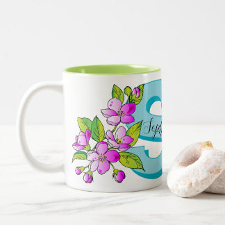 Taza Bicolor Monograma de personalizable + mug de nombre (estil