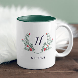 Taza Bicolor Monograma de vacaciones de flotación alegre