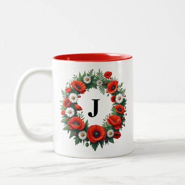 Taza Bicolor Monograma floral - Personalizado (Izquierda)