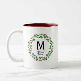 Taza Bicolor Monograma inicial - Navidades