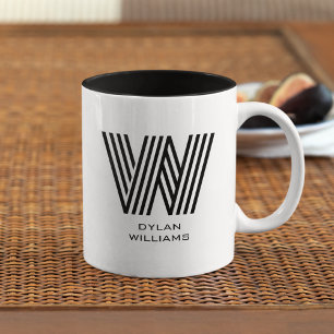 Taza Bicolor Monograma minimalista moderno