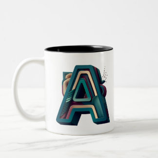 Taza Bicolor Monograma Mug - Letra A