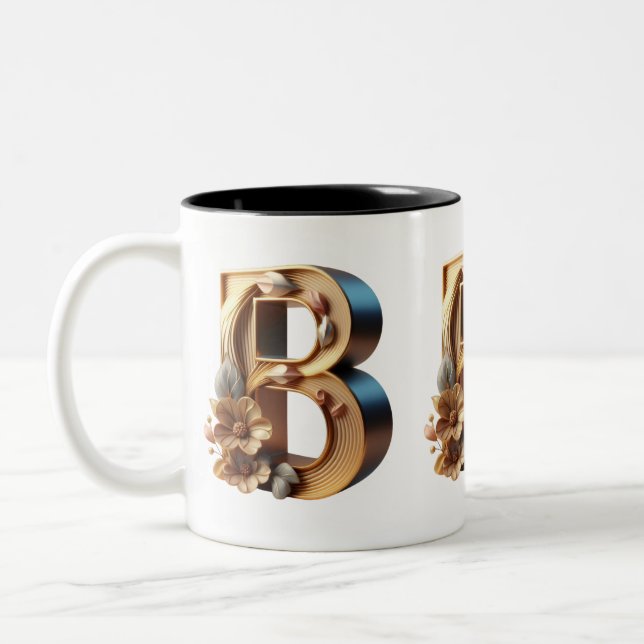 Taza Bicolor Monograma Mug - Letra B (Izquierda)