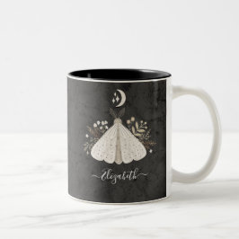 Taza Bicolor Monograma Nombre Mariposa Floral Simple