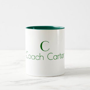 Taza Bicolor Monograma Nombre Minimalista Coach Verde Oscuro