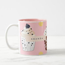 Taza Bicolor Monograma pastel dulce personalizado