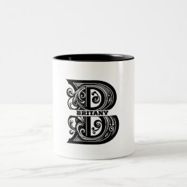 Taza Bicolor Monograma Personalizado de letra B