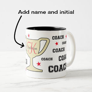 Taza Bicolor Monograma personalizado para entrenador deportivo