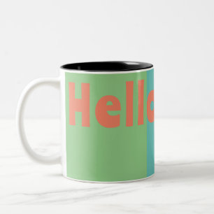 Taza Bicolor Monograma personalizado Pastel - Moneda moderna, C