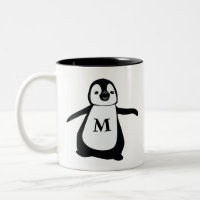 Monograma pingüino lindo personalizado
