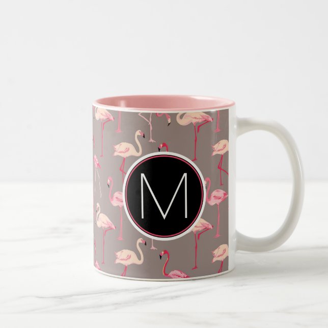 Taza Bicolor Monograma retro de los flamencos el | (Derecha)
