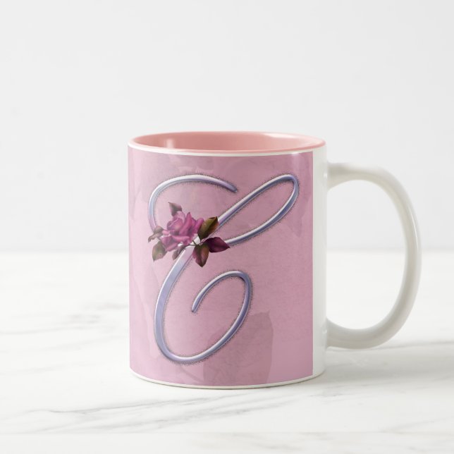 Taza Bicolor Monograma rosado C de los rosas (Derecha)